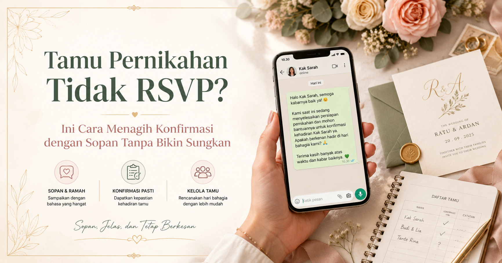 Tamu Pernikahan Tidak RSVP? Ini Cara Menagih Konfirmasi dengan Sopan Tanpa Bikin Sungkan